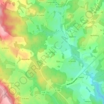 Mappa topografica La Siauve, altitudine, rilievo