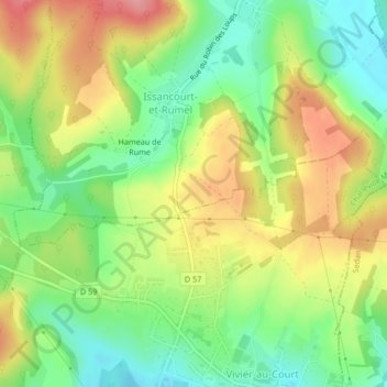Mappa topografica L'Homme Mort, altitudine, rilievo
