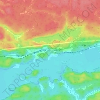 Mappa topografica Spragge, altitudine, rilievo