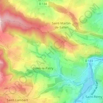 Mappa topografica La Vigne, altitudine, rilievo