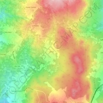 Mappa topografica Leirós, altitudine, rilievo