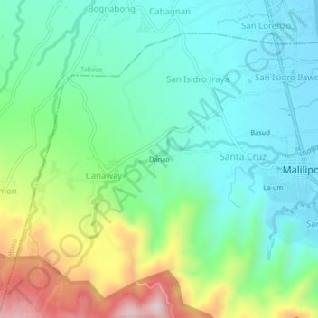 Mappa topografica Danao, altitudine, rilievo