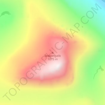 Mappa topografica Teqqiingalik, altitudine, rilievo