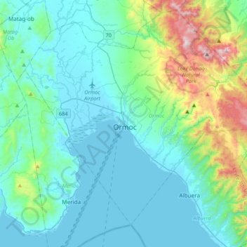Mappa topografica Ormoc, altitudine, rilievo