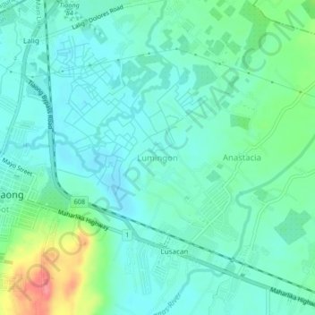 Mappa topografica Lumingon, altitudine, rilievo