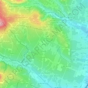 Mappa topografica La Piat, altitudine, rilievo