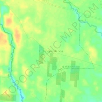 Mappa topografica La Independencia, altitudine, rilievo