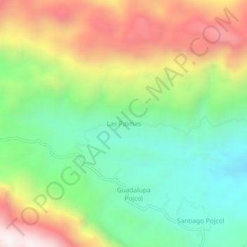 Mappa topografica Las Palmas, altitudine, rilievo