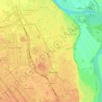 Mappa topografica Grand-Noble, altitudine, rilievo