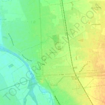 Mappa topografica Les Rotys, altitudine, rilievo