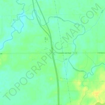 Mappa topografica Cotton, altitudine, rilievo