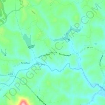 Mappa topografica Fancy Hill, altitudine, rilievo