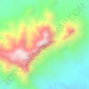 Mappa topografica Mount Sonder, altitudine, rilievo