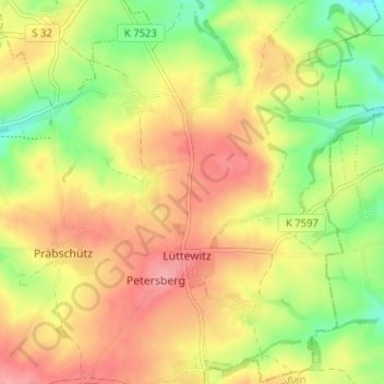 Mappa topografica Thal, altitudine, rilievo
