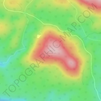 Mappa topografica Simmonds Hill, altitudine, rilievo