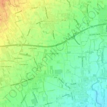 Mappa topografica Cà Ferronato, altitudine, rilievo