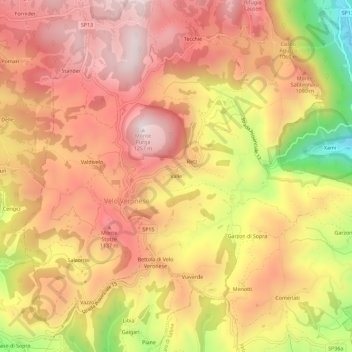 Mappa topografica Valle, altitudine, rilievo