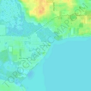 Mappa topografica Harbor Shores, altitudine, rilievo