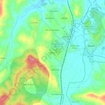Mappa topografica Camparca, altitudine, rilievo