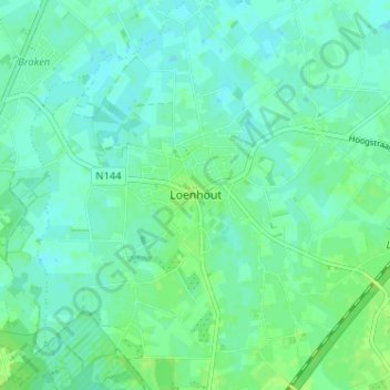 Mappa topografica Loenhout, altitudine, rilievo