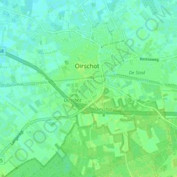Mappa topografica Theetuin, altitudine, rilievo