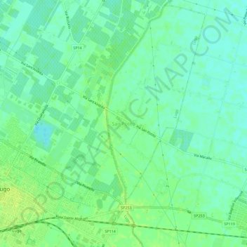 Mappa topografica San Potito, altitudine, rilievo