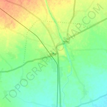 Mappa topografica Una, altitudine, rilievo