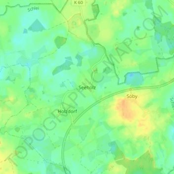 Mappa topografica Seeholz, altitudine, rilievo