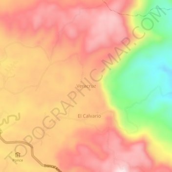 Mappa topografica Veracruz, altitudine, rilievo