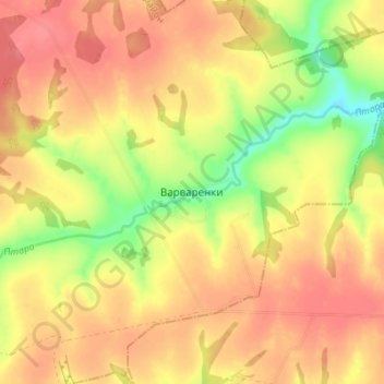 Mappa topografica Варваренки, altitudine, rilievo
