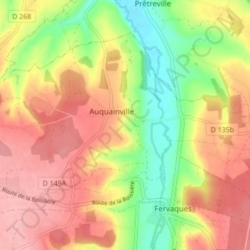 Mappa topografica Manoir de Lortier, altitudine, rilievo