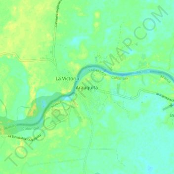 Mappa topografica Arauquita, altitudine, rilievo