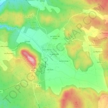 Mappa topografica La Jaufrette, altitudine, rilievo