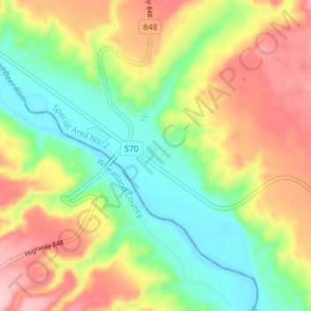 Mappa topografica Dorothy, altitudine, rilievo