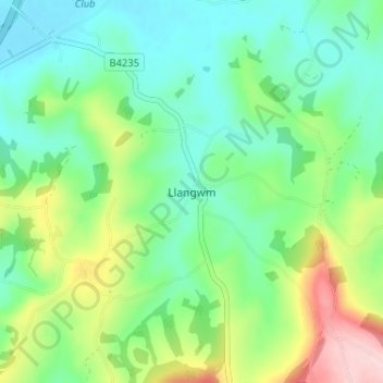 Mappa topografica Llangwm, altitudine, rilievo