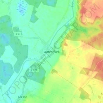 Mappa topografica Lüttenmark, altitudine, rilievo