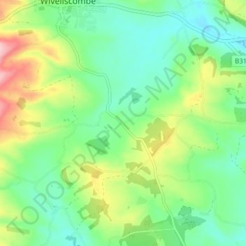 Mappa topografica Screedy, altitudine, rilievo