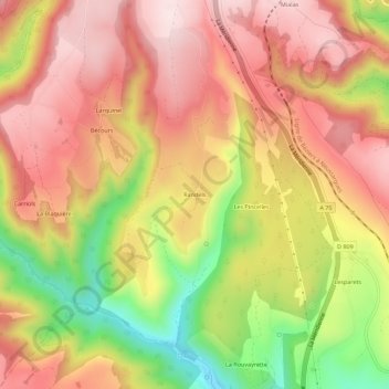 Mappa topografica Randels, altitudine, rilievo