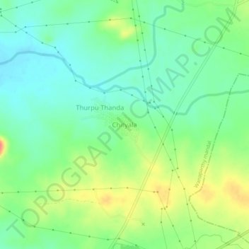 Mappa topografica Chityala, altitudine, rilievo