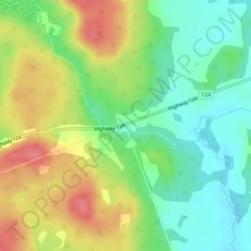 Mappa topografica Strong, altitudine, rilievo