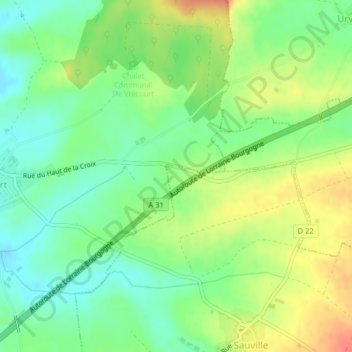 Mappa topografica Haut, altitudine, rilievo
