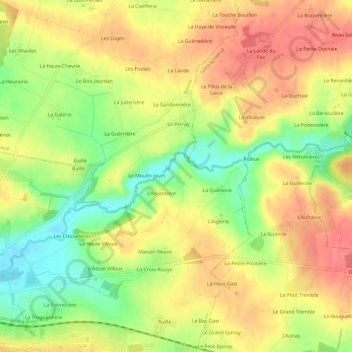 Mappa topografica La Guyonnière, altitudine, rilievo