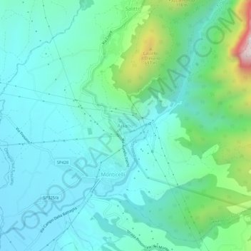 Mappa topografica Ariano, altitudine, rilievo