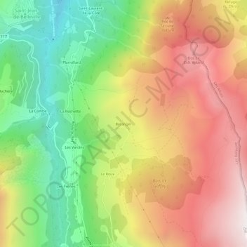 Mappa topografica Béranger, altitudine, rilievo