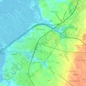 Mappa topografica Bairro do Vouga, altitudine, rilievo