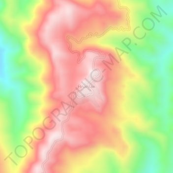 Mappa topografica Hnahlan, altitudine, rilievo