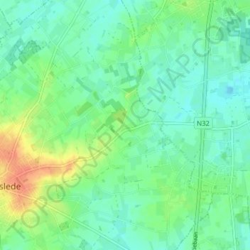 Mappa topografica Koekuithoek, altitudine, rilievo