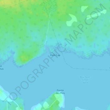 Mappa topografica Petit Cap, altitudine, rilievo