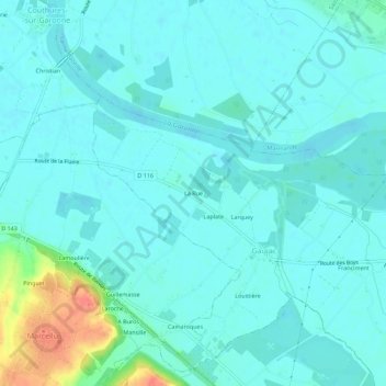 Mappa topografica La Rue, altitudine, rilievo
