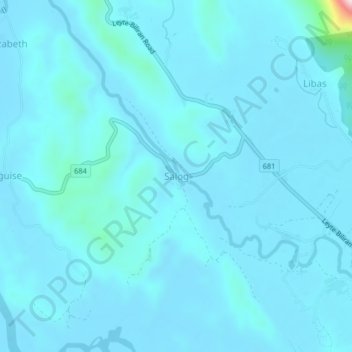 Mappa topografica Salog, altitudine, rilievo